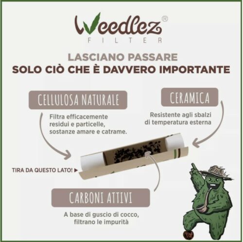 Weedlez® 50/250 pezzi SLIM 7mm ai carboni attivi